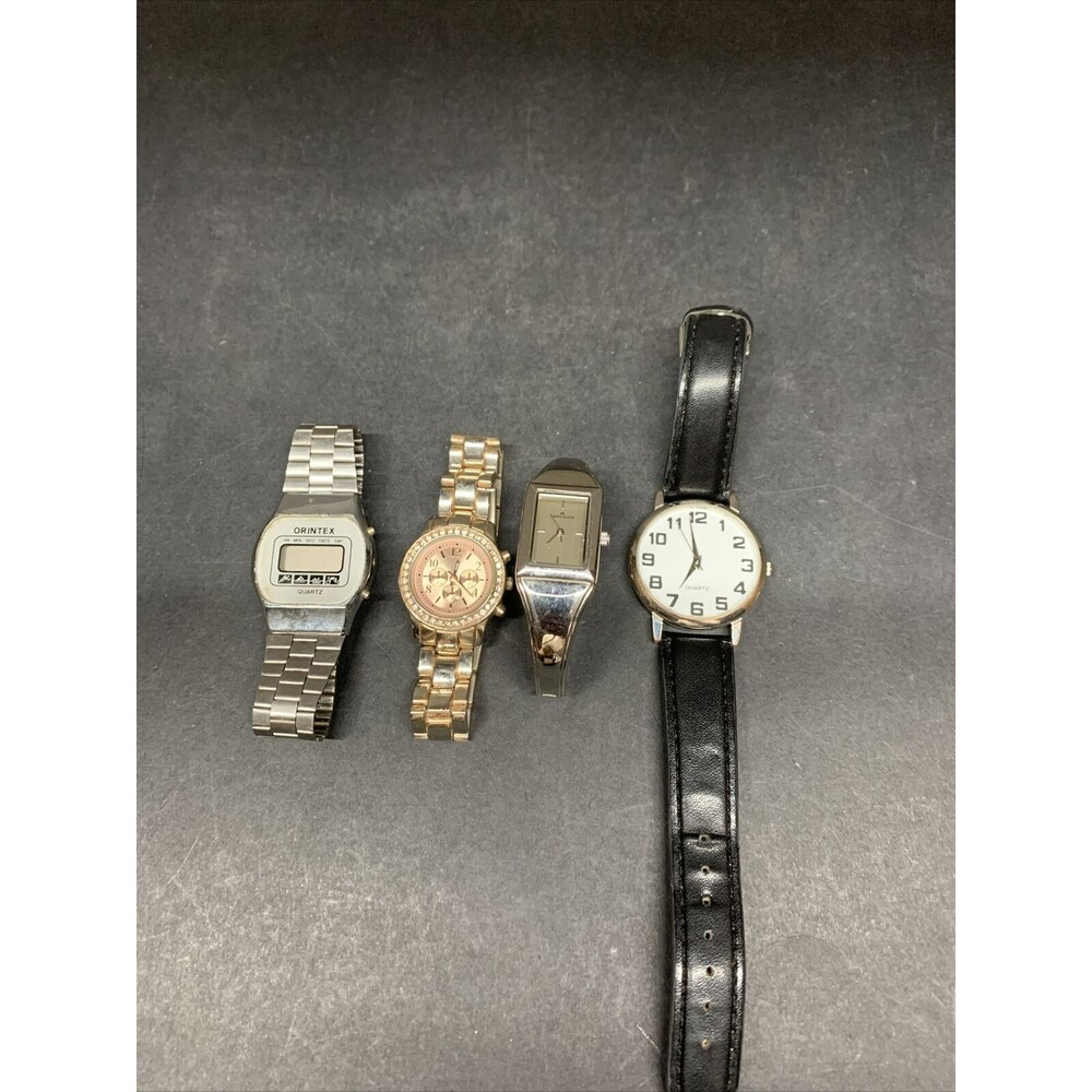 vintage lot of 4 watches, AK, Quartz, & Orintex